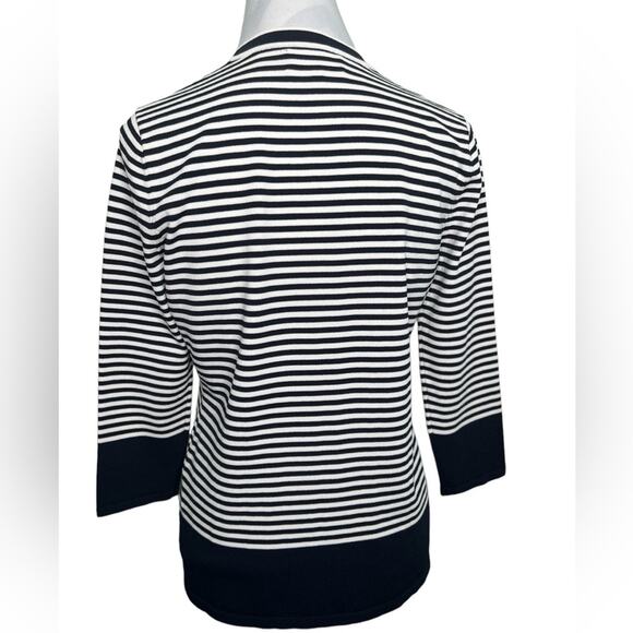 Karl Lagerfeld Knit Cardigan Navy White Size S - Picture 6 of 10